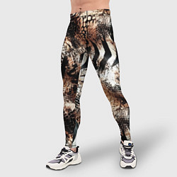 Тайтсы мужские Змеиная кожа и полоски зебры микс - сафари паттерн, цвет: 3D-принт — фото 2