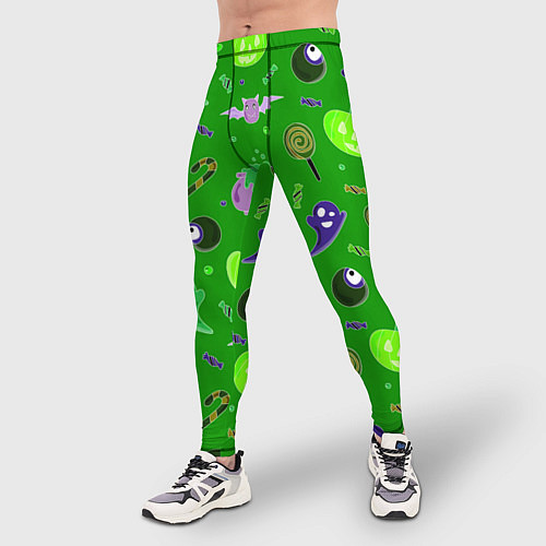 Мужские тайтсы Halloween green / 3D-принт – фото 3