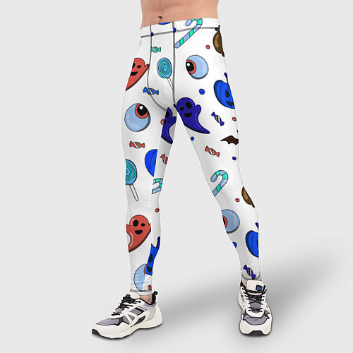 Мужские тайтсы Halloween white / 3D-принт – фото 3