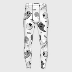 Тайтсы мужские Halloween grey and white, цвет: 3D-принт