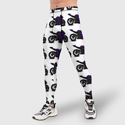 Тайтсы мужские The motorcycle is dark purple, цвет: 3D-принт — фото 2