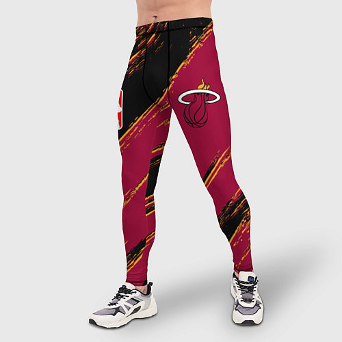 Мужские тайтсы Майами Хит - цвета команды / 3D-принт – фото 3
