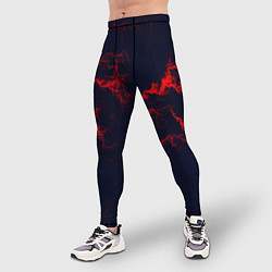 Тайтсы мужские Lightning red glow, цвет: 3D-принт — фото 2