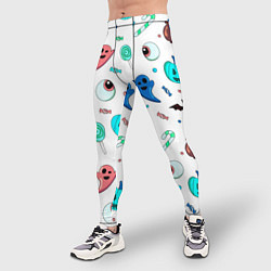 Тайтсы мужские Halloween light blue pumpkin, цвет: 3D-принт — фото 2