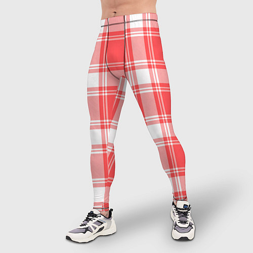 Мужские тайтсы Checked red white / 3D-принт – фото 3