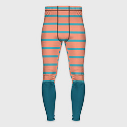 Тайтсы мужские Полосатый мандариновый морской рассвет, цвет: 3D-принт