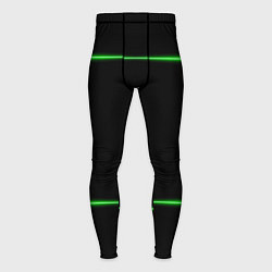 Тайтсы мужские Color black green orange lines, цвет: 3D-принт