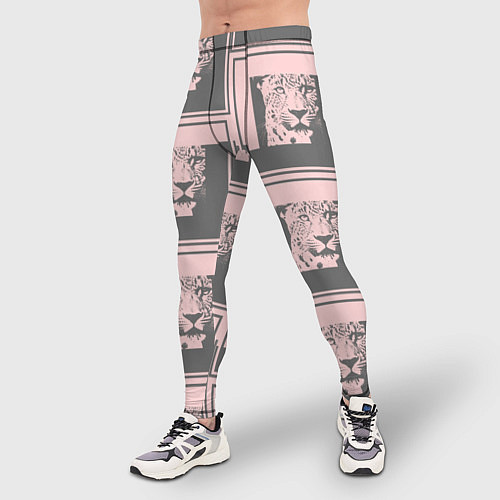 Мужские тайтсы Леопард в рамке / 3D-принт – фото 3