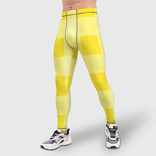 Мужские тайтсы Солнечный желтый тартан / 3D-принт – фото 3