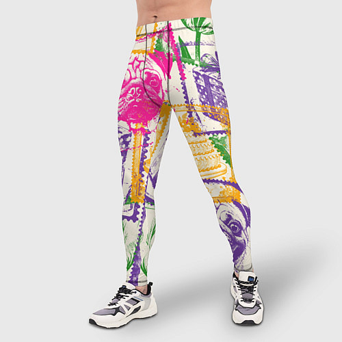 Мужские тайтсы Мопс и праздник / 3D-принт – фото 3