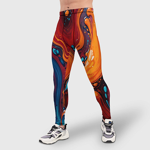 Мужские тайтсы Пламя и синева / 3D-принт – фото 3