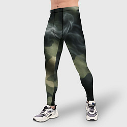 Тайтсы мужские Камуфляжная ткань с дымом, цвет: 3D-принт — фото 2