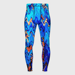 Тайтсы мужские Сине-голубой стекающая абстракция, цвет: 3D-принт