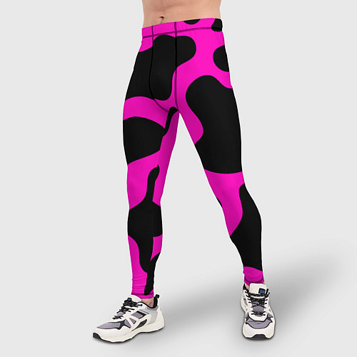 Мужские тайтсы Розовая коровья расцветка / 3D-принт – фото 3