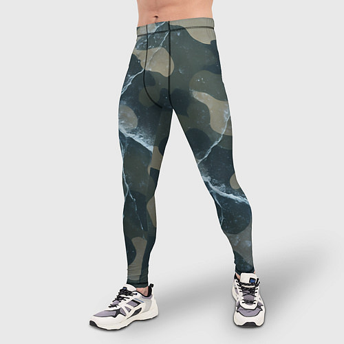 Мужские тайтсы Ледяной камуфляж / 3D-принт – фото 3
