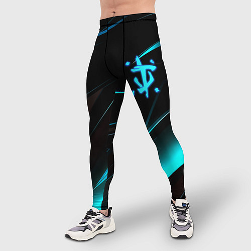 Мужские тайтсы Doom neon stripes / 3D-принт – фото 3