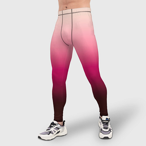 Мужские тайтсы Градиент transcendent pink омбре / 3D-принт – фото 3