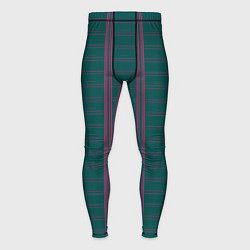 Тайтсы мужские Color dark cage pink stripes, цвет: 3D-принт