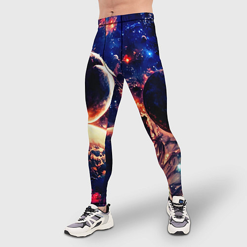 Мужские тайтсы Фантастический космос планеты / 3D-принт – фото 3