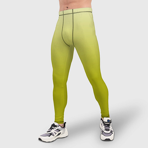 Мужские тайтсы Градиент лаймовый / 3D-принт – фото 3