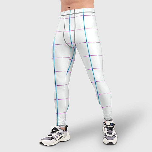 Мужские тайтсы Color white blue stripes / 3D-принт – фото 3