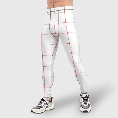 Мужские тайтсы Color white red crosses / 3D-принт – фото 3