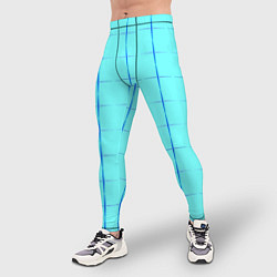 Тайтсы мужские Сolor blue line, цвет: 3D-принт — фото 2