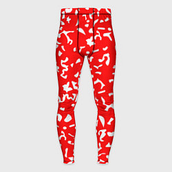 Тайтсы мужские Красный яркий камуфляж, цвет: 3D-принт