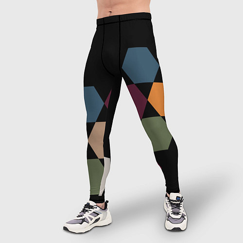 Мужские тайтсы Honeycombs autumn colors / 3D-принт – фото 3