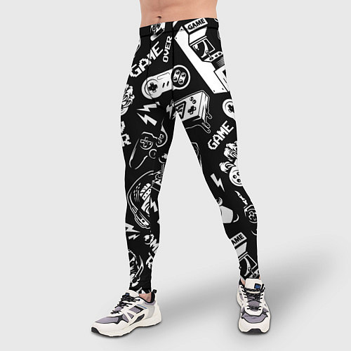 Мужские тайтсы Retro gamer pattern / 3D-принт – фото 3