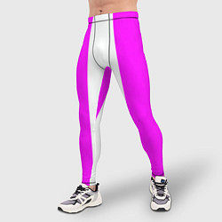 Тайтсы мужские Color white and pink, цвет: 3D-принт — фото 2