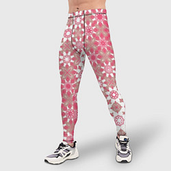 Тайтсы мужские Звездная россыпь-розовый, цвет: 3D-принт — фото 2