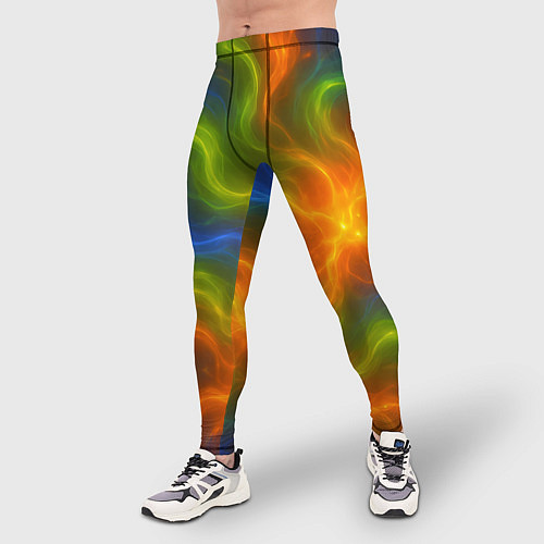 Мужские тайтсы Разноцветный дым / 3D-принт – фото 3