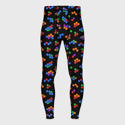 Мужские тайтсы Разноцветные детали мозаики на черном