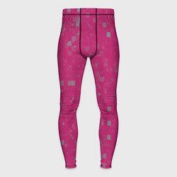 Тайтсы мужские Color pink brown squares, цвет: 3D-принт