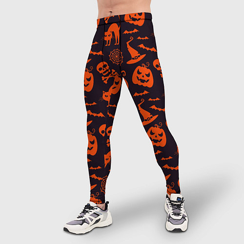 Мужские тайтсы Паттерн с символами праздника Хэллоуин / 3D-принт – фото 3