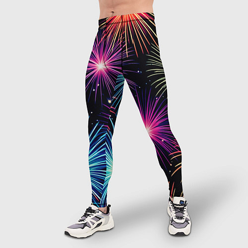 Мужские тайтсы Стилизованный праздничный салют / 3D-принт – фото 3