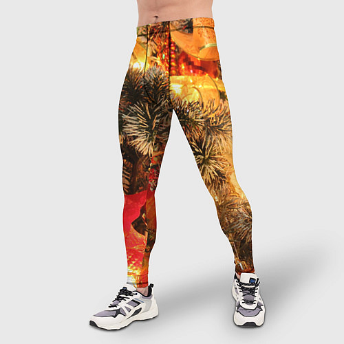 Мужские тайтсы Атмосфера Рождества / 3D-принт – фото 3