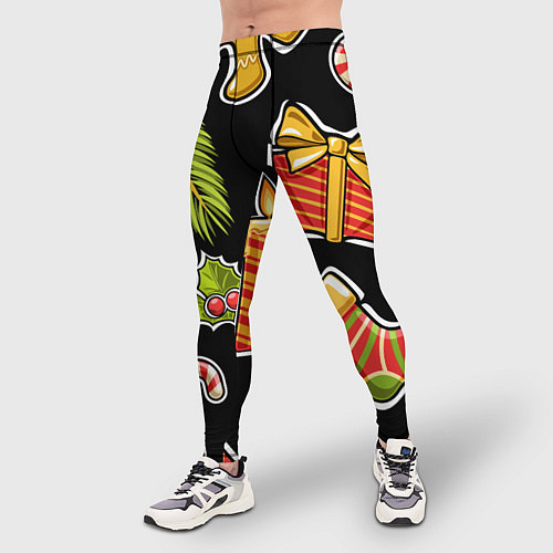 Мужские тайтсы Рождественский вайб / 3D-принт – фото 3