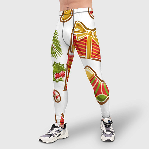 Мужские тайтсы Рождественский вайб / 3D-принт – фото 3