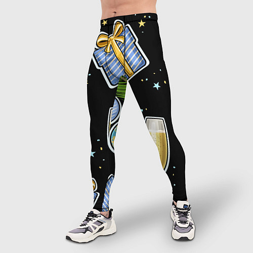 Мужские тайтсы Новогодний вайб / 3D-принт – фото 3