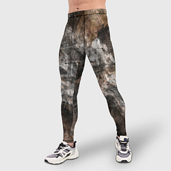 Тайтсы мужские Абстракция - brown darkness, цвет: 3D-принт — фото 2