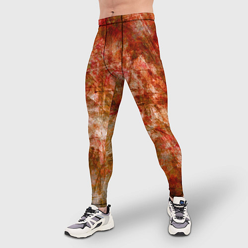 Мужские тайтсы Абстракция - bright red / 3D-принт – фото 3