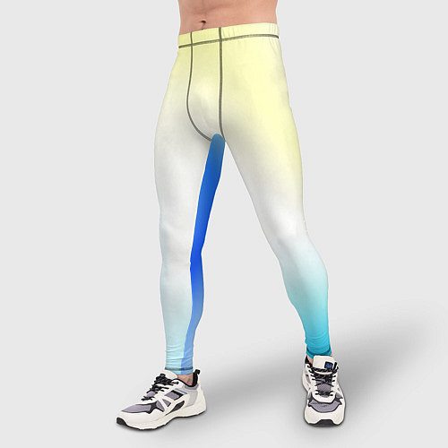 Мужские тайтсы Color yellow blue white / 3D-принт – фото 3