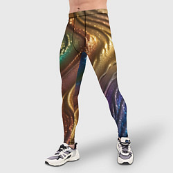 Тайтсы мужские Сморщенные складочки жидкости, цвет: 3D-принт — фото 2