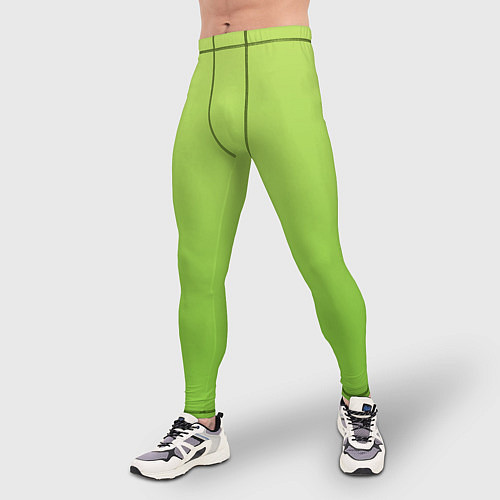 Мужские тайтсы Color lime green / 3D-принт – фото 3