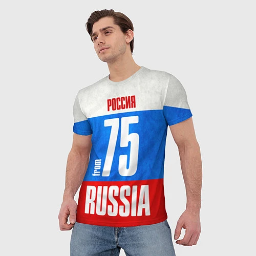 Мужская футболка Russia: from 75 / 3D-принт – фото 3