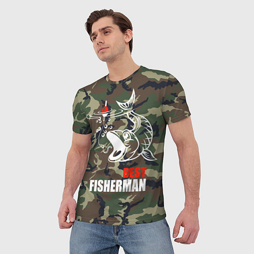 Мужская футболка Best fisherman / 3D-принт – фото 3