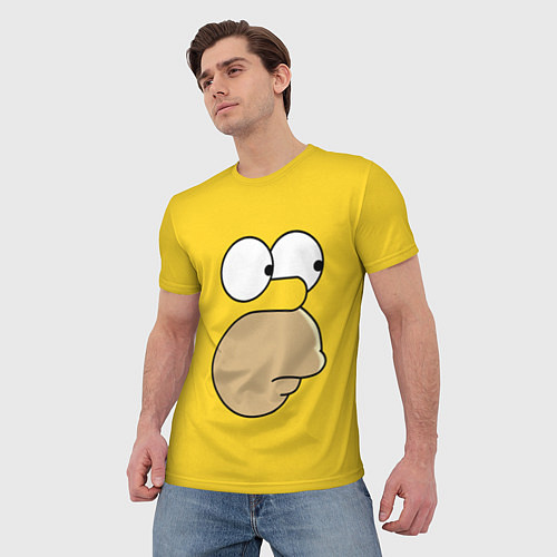 Мужская футболка Лицо Гомера / 3D-принт – фото 3