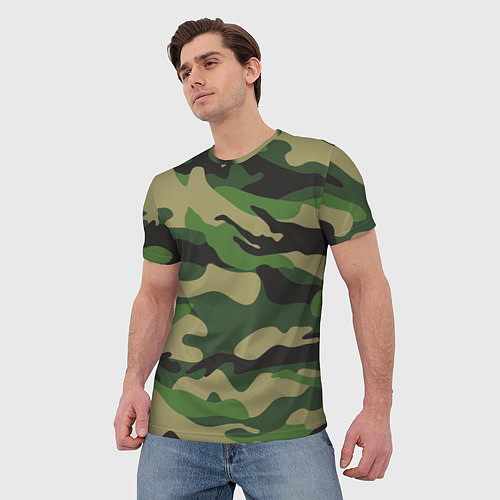 Мужская футболка Камуфляж: хаки/зеленый / 3D-принт – фото 3